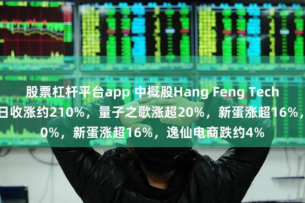 股票杠杆平台app 中概股Hang Feng Technolog美国IPO首日收涨约210%，量子之歌涨超20%，新蛋涨超16%，逸仙电商跌约4%